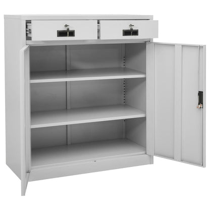 vidaXL Büroschrank mit Pflanzkasten Hellgrau 90x40x125 cm Stahl