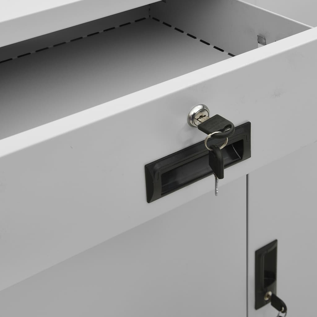 vidaXL Büroschrank mit Pflanzkasten Hellgrau 90x40x125 cm Stahl