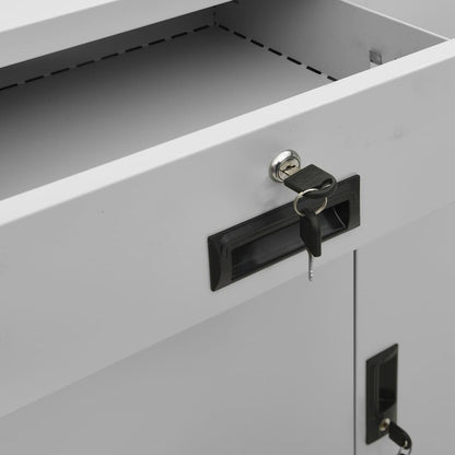 vidaXL Büroschrank mit Pflanzkasten Hellgrau 90x40x125 cm Stahl