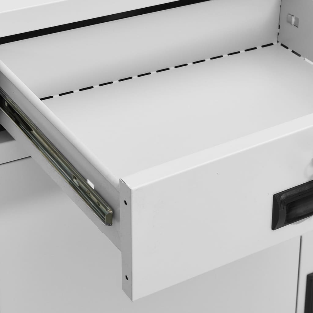 vidaXL Büroschrank mit Pflanzkasten Hellgrau 90x40x125 cm Stahl