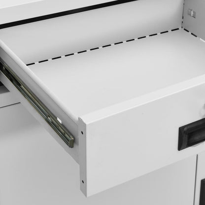 vidaXL Büroschrank mit Pflanzkasten Hellgrau 90x40x125 cm Stahl
