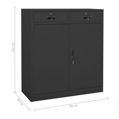 vidaXL Büroschrank mit Pflanzkasten Anthrazit 90x40x125 cm Stahl