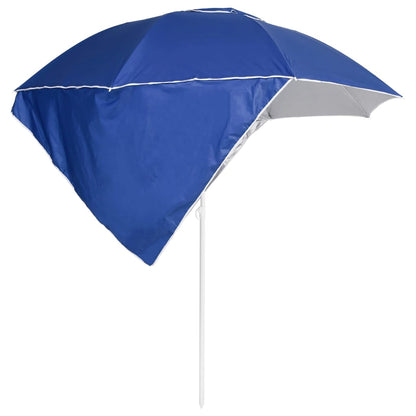 vidaXL Strandschirm mit Seitenteilen Blau 215 cm