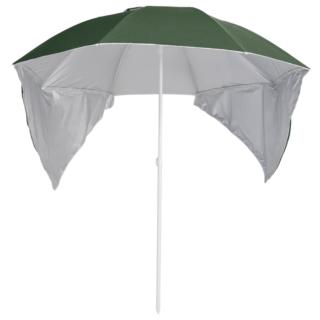 vidaXL Strandschirm mit Seitenteilen Grün 215 cm