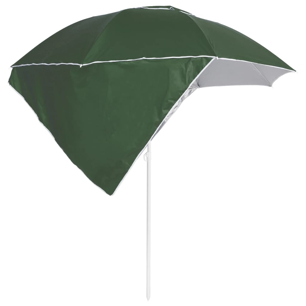 vidaXL Strandschirm mit Seitenteilen Grün 215 cm