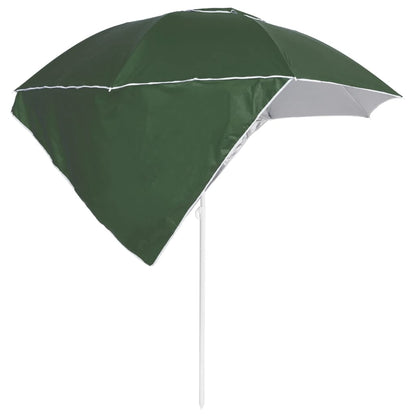 vidaXL Strandschirm mit Seitenteilen Grün 215 cm