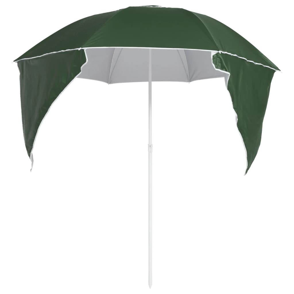 vidaXL Strandschirm mit Seitenteilen Grün 215 cm