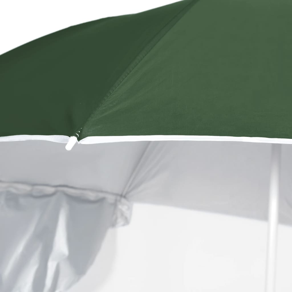 vidaXL Strandschirm mit Seitenteilen Grün 215 cm