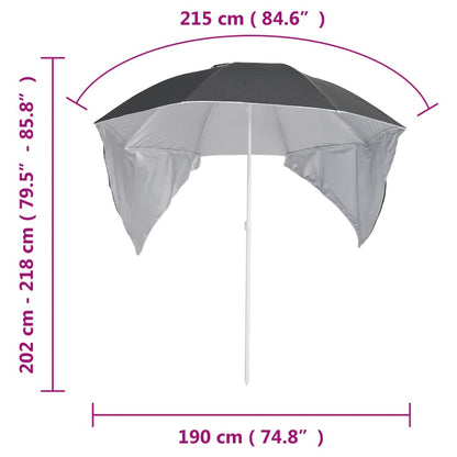 vidaXL Strandschirm mit Seitenteilen Anthrazit 215 cm