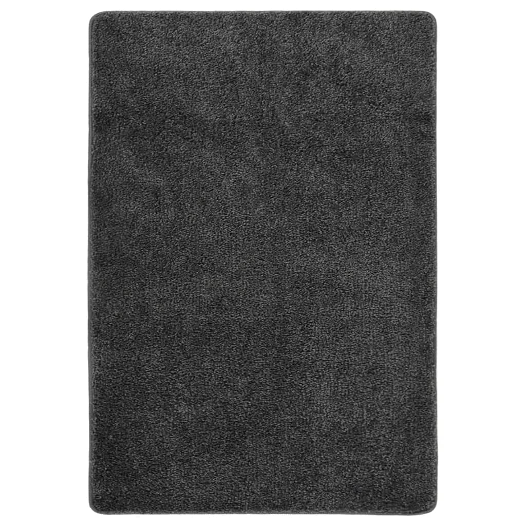 vidaXL Tapis à poils longs gris foncé 120 x 170 cm Antidérapant