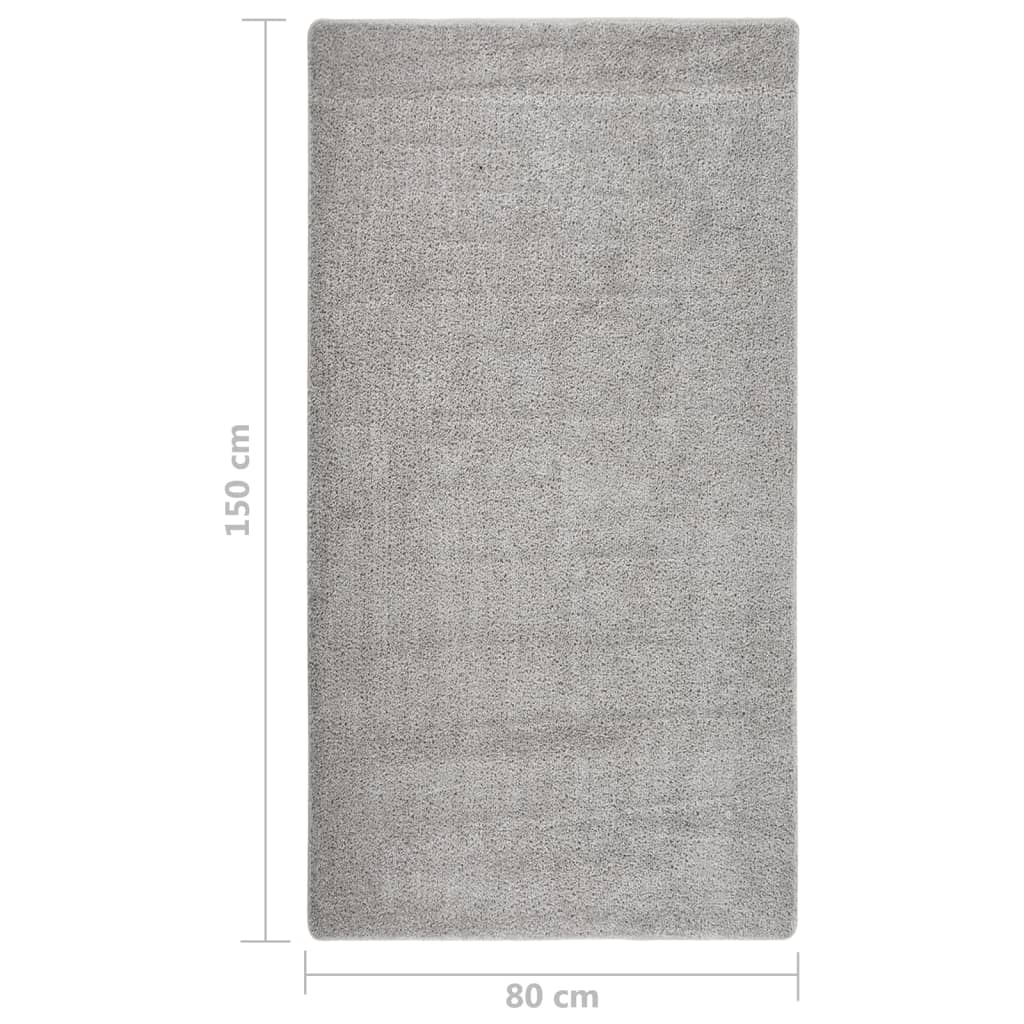 vidaXL Tapis shaggy gris clair 80x150 cm antidérapant