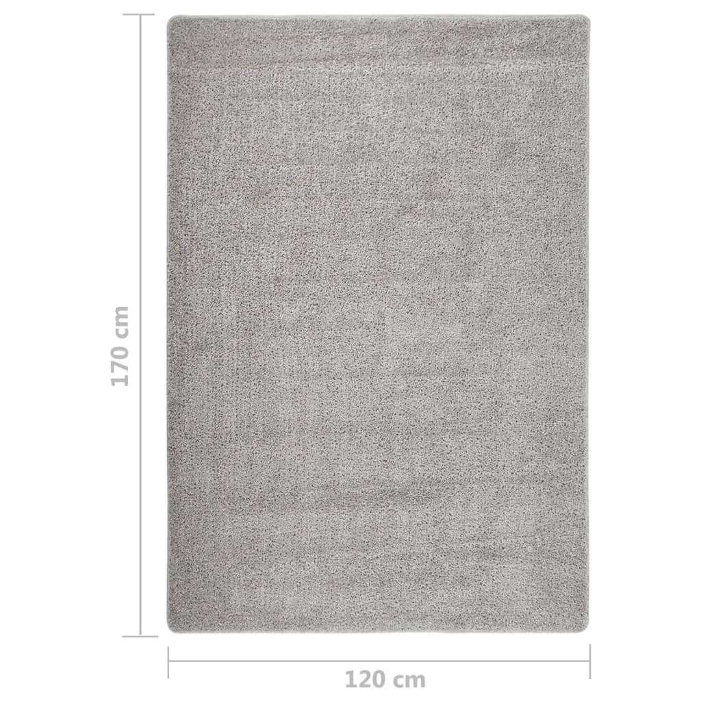 vidaXL Tapis shaggy Gris clair 120x170 cm Antidérapant