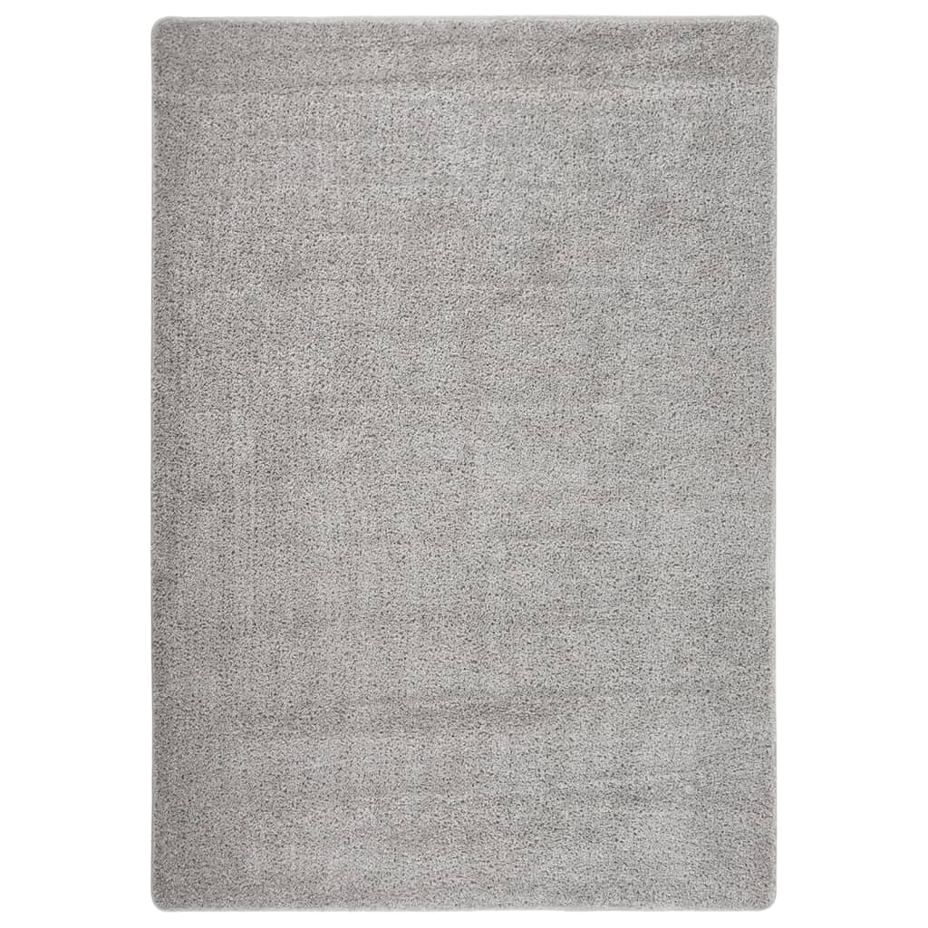vidaXL Tapis à poils longs gris clair 160x230 cm Antidérapant