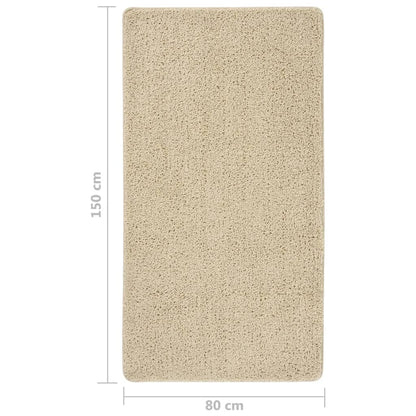 vidaXL Shaggy-Teppich Creme 80x150 cm Rutschfest