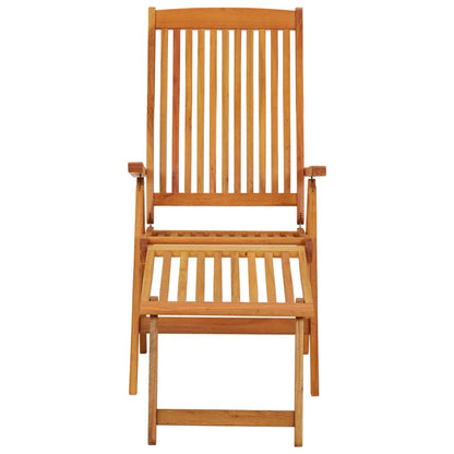 vidaXL Chaises de jardin pliantes avec repose-pieds 2 pcs Bois d'eucalyptus