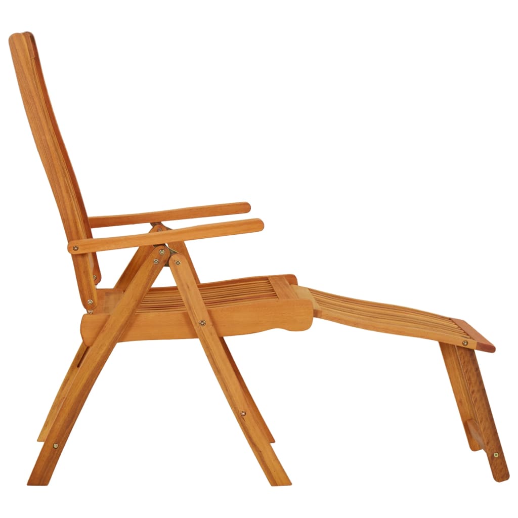 vidaXL Chaises de jardin pliantes avec repose-pieds 2 pcs Bois d'eucalyptus