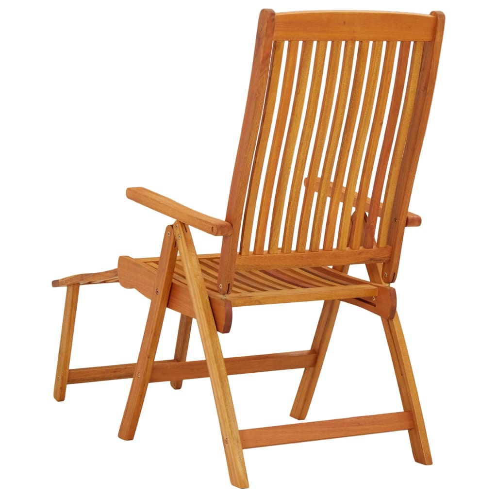 vidaXL Chaises de jardin pliantes avec repose-pieds 2 pcs Bois d'eucalyptus