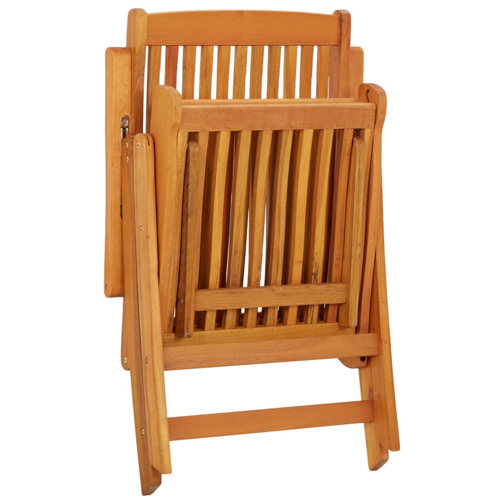 vidaXL Chaises de jardin pliantes avec repose-pieds 2 pcs Bois d'eucalyptus