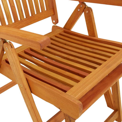vidaXL Chaises de jardin pliantes avec repose-pieds 2 pcs Bois d'eucalyptus