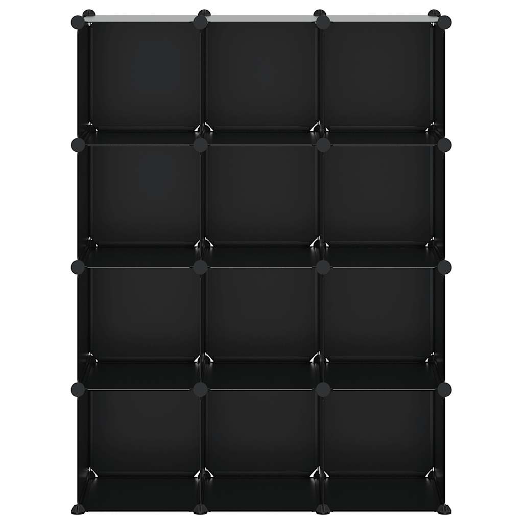 Regalsystem mit 12 Würfeln Schwarz PP