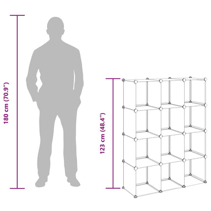 Regalsystem mit 12 Würfeln Schwarz PP