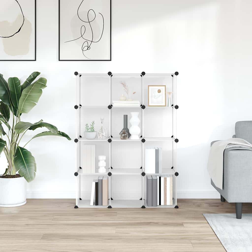 Regalsystem mit 12 Würfeln Transparent PP