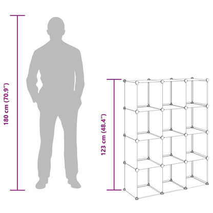Regalsystem mit 12 Würfeln Transparent PP