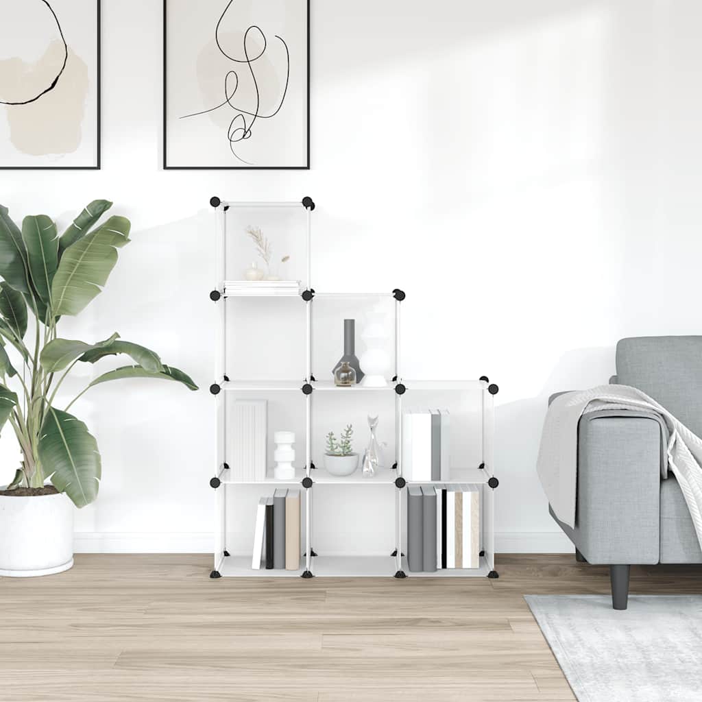 Regalsystem mit 9 Würfeln Transparent PP