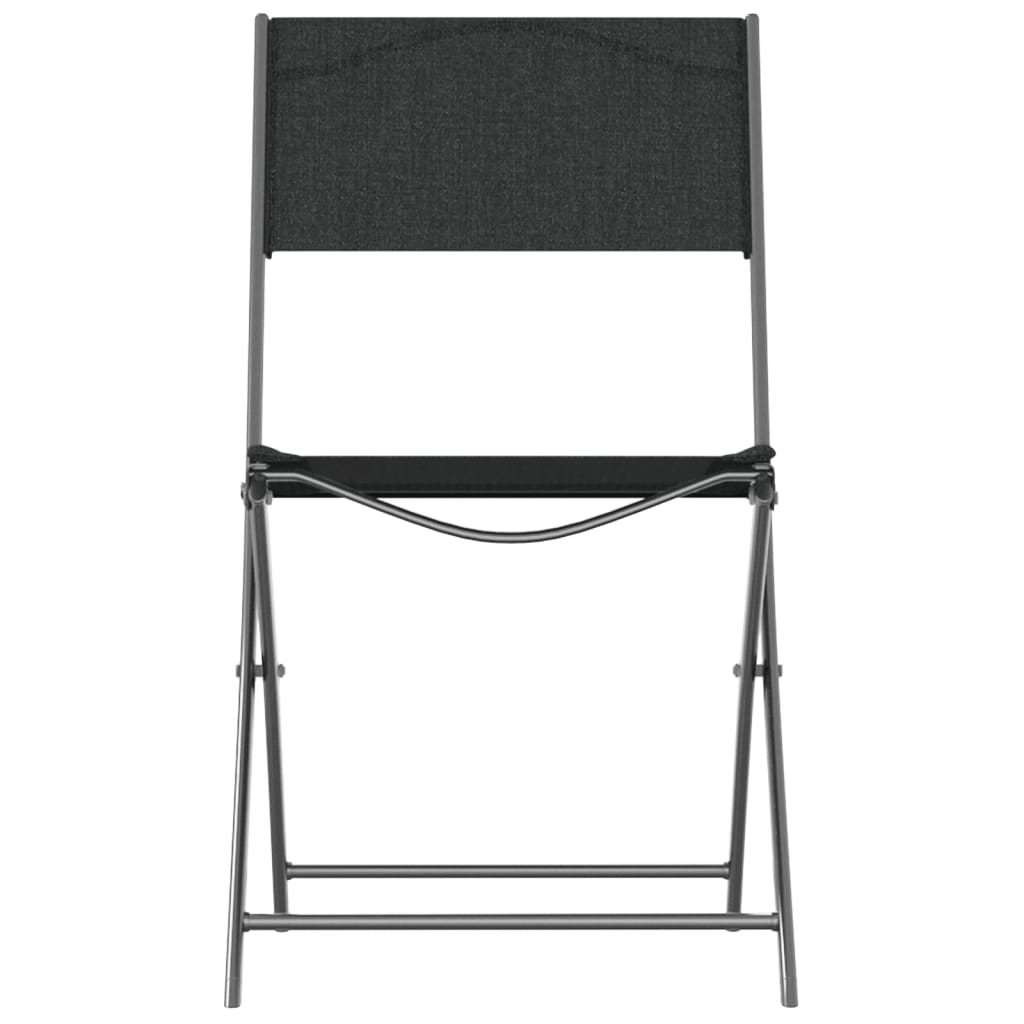 vidaXL Chaises de jardin pliantes 2 pcs Noir Acier et textilène