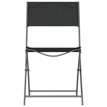 vidaXL Chaises de jardin pliantes 4 pcs Noir Acier et textilène