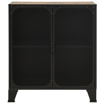 vidaXL Lagerschränke 2 Stk. Rustikal Braun 72x36x82 cm Metall und MDF