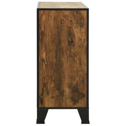 vidaXL Lagerschränke 2 Stk. Rustikal Braun 72x36x82 cm Metall und MDF