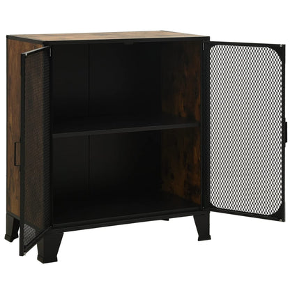 vidaXL Lagerschränke 2 Stk. Rustikal Braun 72x36x82 cm Metall und MDF