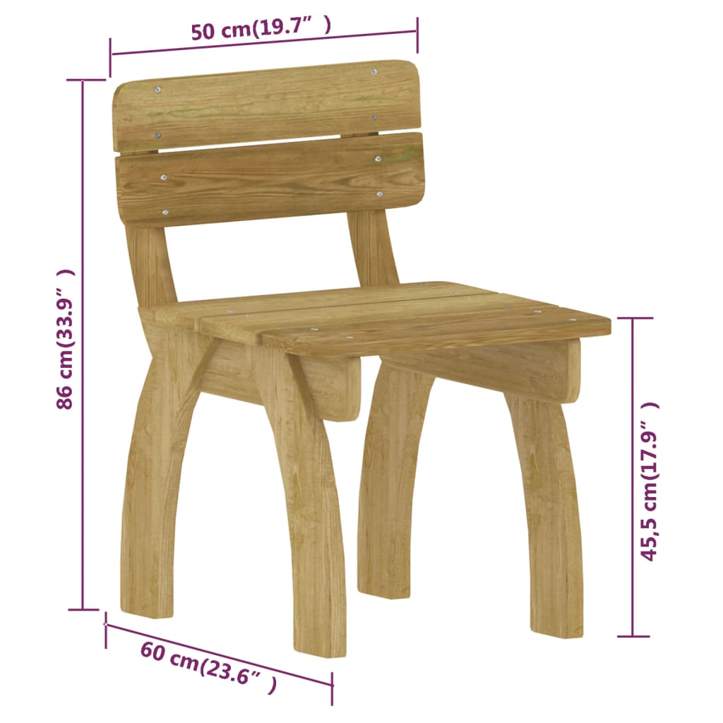 vidaXL Salon de jardin 5 pcs en bois de pin imprégné
