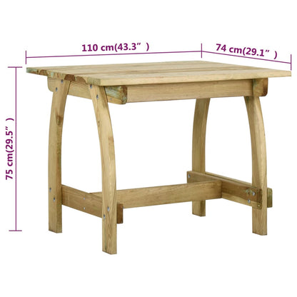vidaXL Salon de jardin 5 pcs en bois de pin imprégné