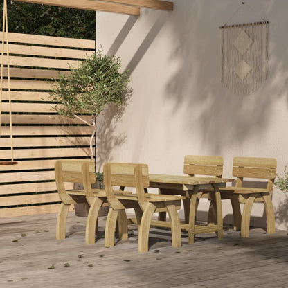 vidaXL Salon de jardin 5 pcs en bois de pin imprégné