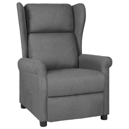 vidaXL Fauteuil relax Gris clair Tissu