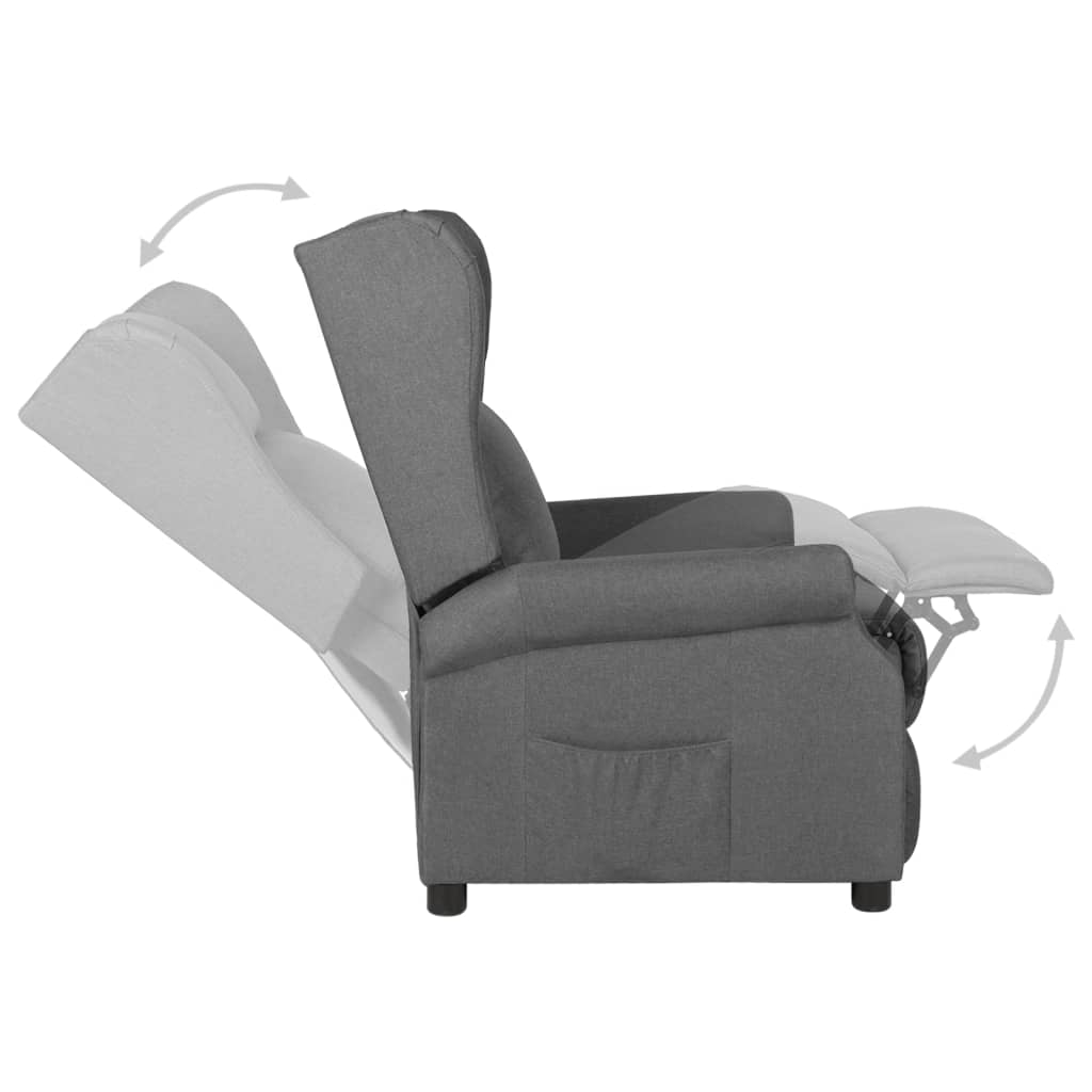 vidaXL Fauteuil relax Gris clair Tissu