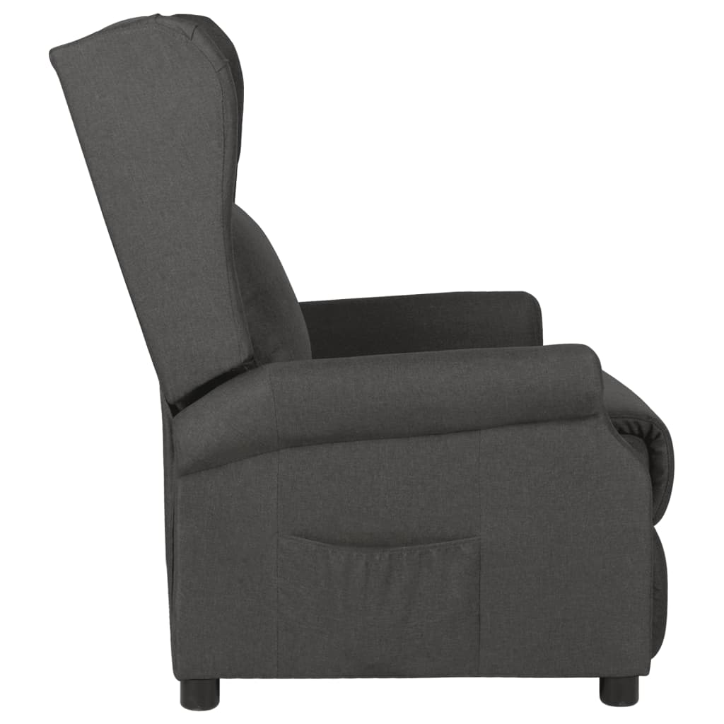 vidaXL Fauteuil de relaxation gris foncé en tissu