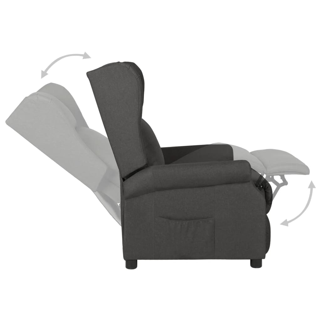 vidaXL Fauteuil de relaxation gris foncé en tissu