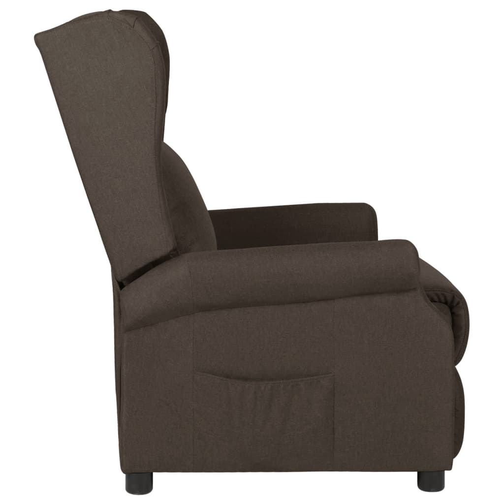 vidaXL Fauteuil relax marron foncé en tissu