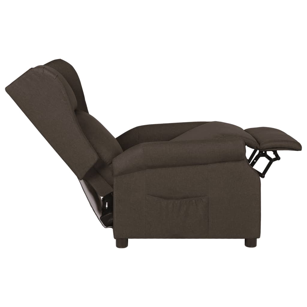vidaXL Fauteuil relax marron foncé en tissu
