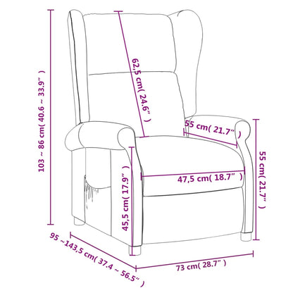 vidaXL Fauteuil relax marron foncé en tissu