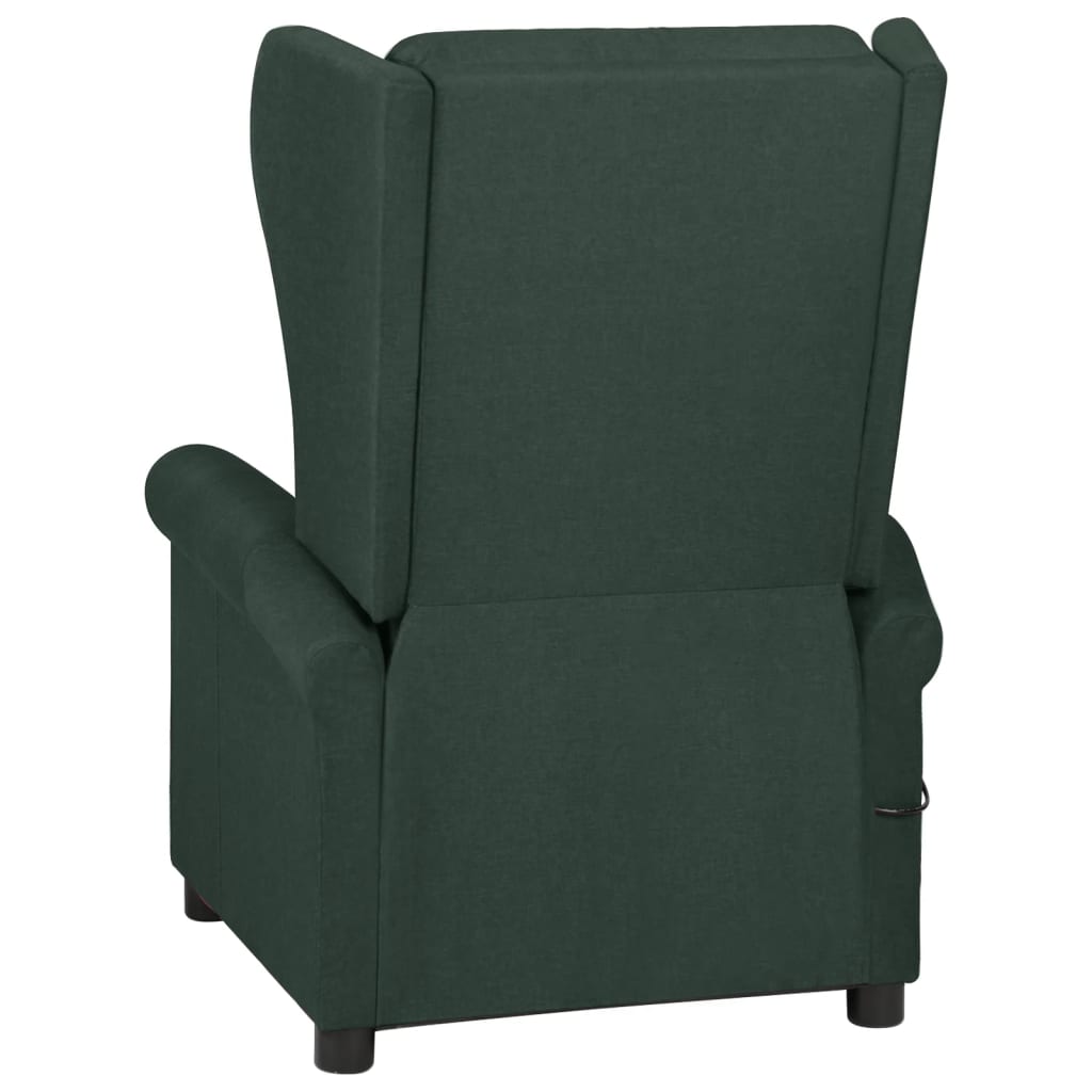 vidaXL Fauteuil relax vert foncé en tissu