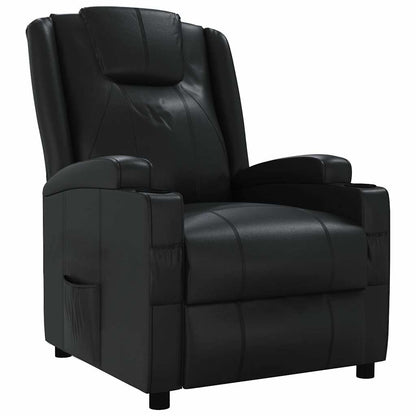 vidaXL Fauteuil relax en similicuir noir