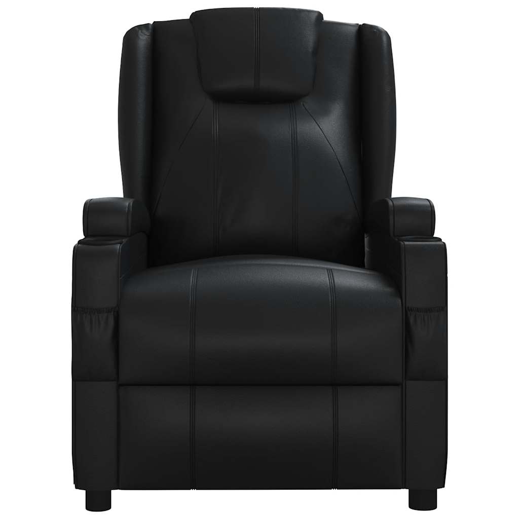 vidaXL Fauteuil relax en similicuir noir