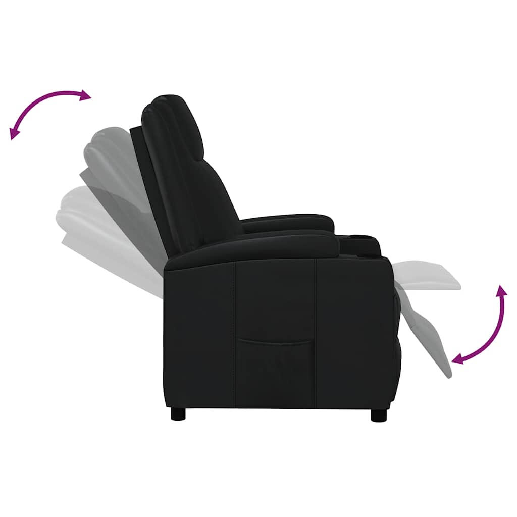 vidaXL Fauteuil relax en similicuir noir