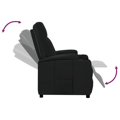 vidaXL Fauteuil relax en similicuir noir