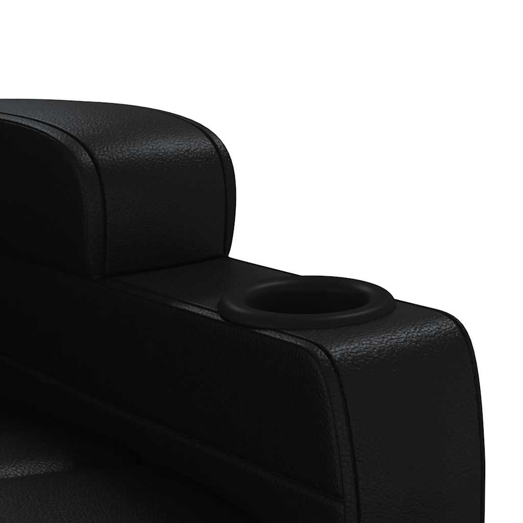 vidaXL Fauteuil relax en similicuir noir