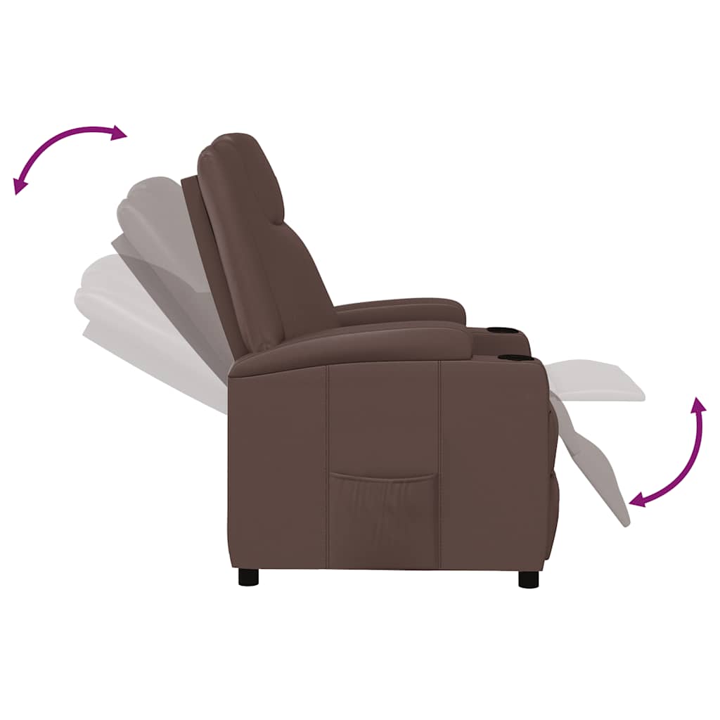 vidaXL Fauteuil relax marron similicuir